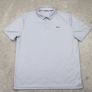 Black Clover Polo Shirt Adult XL White/Blue Geometric Polyester‎ S/S Pullover